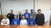 Тіркелмеген "Алға, Қазақстан" оппозициялық партиясының өкілдері Астанада баспасөз мәслихатын өткізіп отыр. 13 сәуір 2024 жыл.