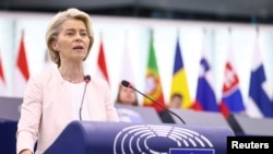 Урсула фон дер Ляєн звертається до парламентарів перед голосуванням щодо обрання наступного президента Європейської комісії в Європейському парламенті в Страсбурзі, Франція, 18 липня 2024 року