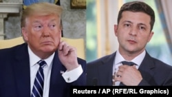 Комбіноване фото: Володимир Зеленський (праворуч) і Дональд Трамп