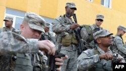 Американські військові під час спільних навчань України і США «Репід Трайдент-2014». Яворівський полігон, вересень 2014 року