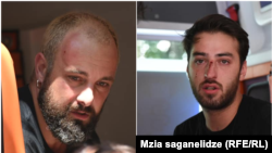 Чабуулга кабылган журналисттер Дато Коридзе жана Торнике Мандария. Тбилиси. 5-июль, 2021-жыл.