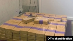 Armenia - A photo by the State Revenue Committee shows packets of heroin smuggled from Iran and seized by Armenian law-enforcement authorities, July 2, 2021.