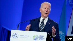 Президент США Джо Байден выступает на конференции по вопросам климата в Глазго, 1 ноября 2021 г․