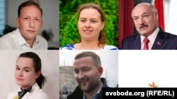 Кандыдаты ў прэзыдэнты Беларусі Андрэй Дзьмітрыеў, Ганна Канапацкая, Аляксандар Лукашэнка, Сьвятлана Ціханоўская і Сяргей Чэрачань