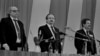Ukraine -- III meeting of Ukrainian People's Movement of Ukraine (RUKH) (February-March 1992) co-chair movement (left to right) Ivan Drach, Vyacheslav Chornovil and Michael Gorin, Kyiv, 08-10Sep1992