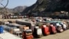 AFGHANISTAN -- Trucks are parked at Pakistan-Afghanistan border Torkham, October 19, 2018