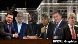 Лидерите на партиите кои освоија пратенички мандати на вчерашните избори - Зоран Заев, Мендух Тачи, Димитар Апасиев, Зијадин Села, Христијан Мицкоски и Али Ахмети